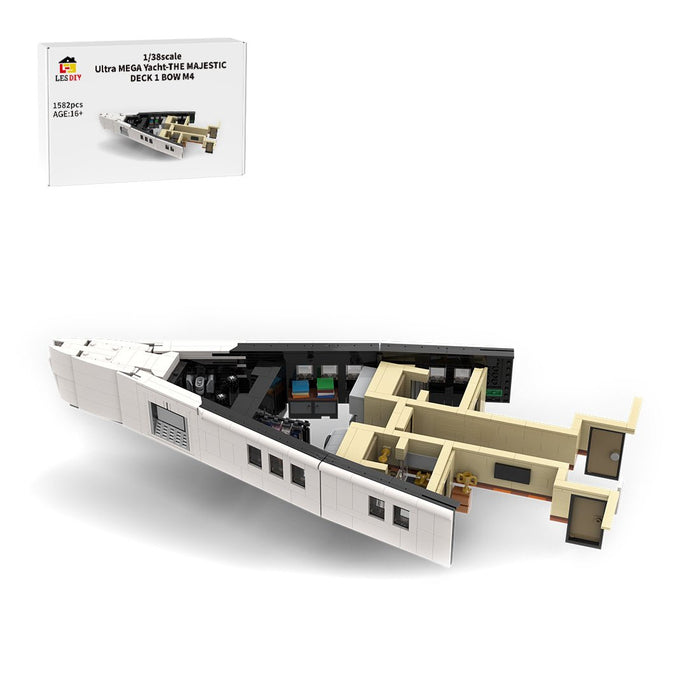 MOC - 230069 1/38 Scale Ultra MEGA Yacht - Part 1 Module 4 Deck 1 Bow Building Blocks - LesDiy - Building Blocks -