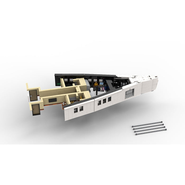 MOC - 230069 1/38 Scale Ultra MEGA Yacht - Part 1 Module 4 Deck 1 Bow Building Blocks - LesDiy - Building Blocks -