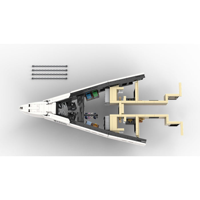 MOC - 230069 1/38 Scale Ultra MEGA Yacht - Part 1 Module 4 Deck 1 Bow Building Blocks - LesDiy - Building Blocks -