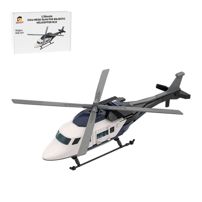MOC - 230069 1/38 Scale Ultra MEGA Yacht - Part 12 Module 19 Helicopter Building Blocks - LesDiy - Building Blocks -