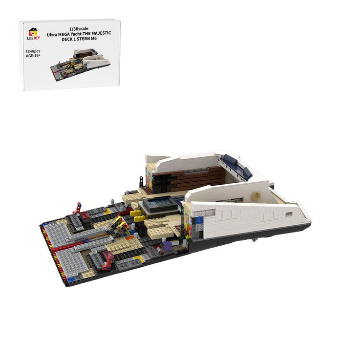 MOC - 230069 1/38 Scale Ultra MEGA Yacht - Part 2 Module 6 Deck 1 Stern Building Blocks - LesDiy - Building Blocks -
