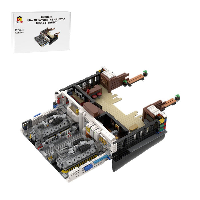MOC - 230069 1/38 Scale Ultra MEGA Yacht - Part 2 Module 7 Deck 1 Stern Building Block - LesDiy - Building Blocks -