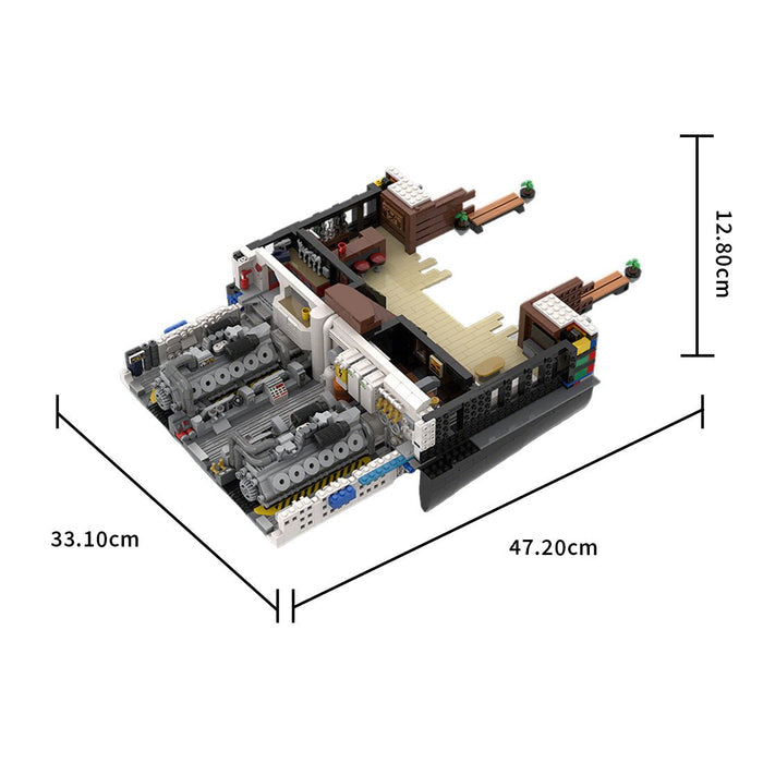 MOC - 230069 1/38 Scale Ultra MEGA Yacht - Part 2 Module 7 Deck 1 Stern Building Block - LesDiy - Building Blocks -