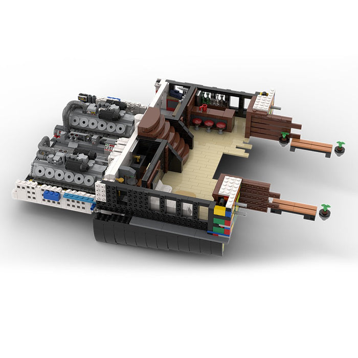 MOC - 230069 1/38 Scale Ultra MEGA Yacht - Part 2 Module 7 Deck 1 Stern Building Block - LesDiy - Building Blocks -