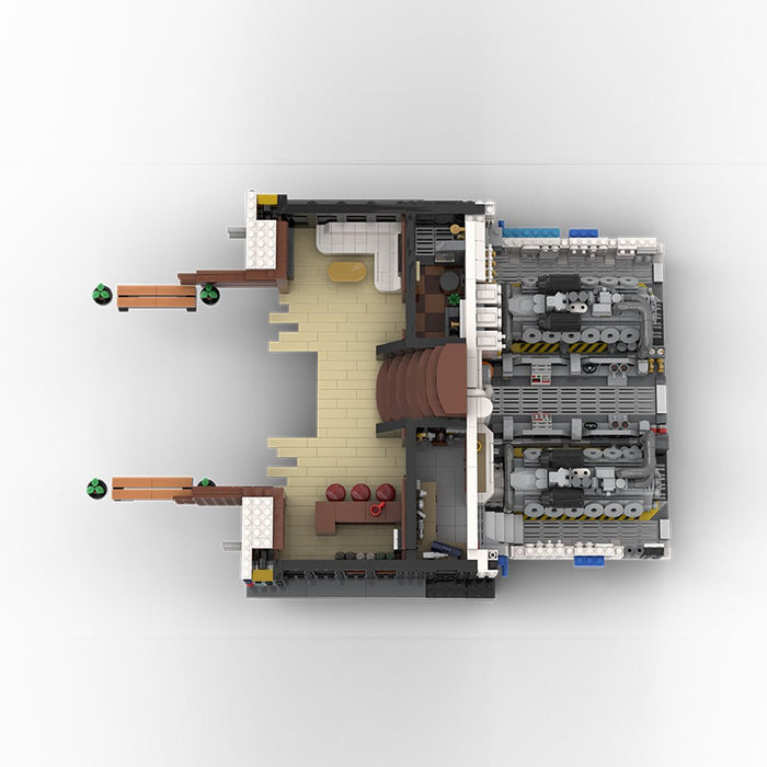 MOC - 230069 1/38 Scale Ultra MEGA Yacht - Part 2 Module 7 Deck 1 Stern Building Block - LesDiy - Building Blocks -