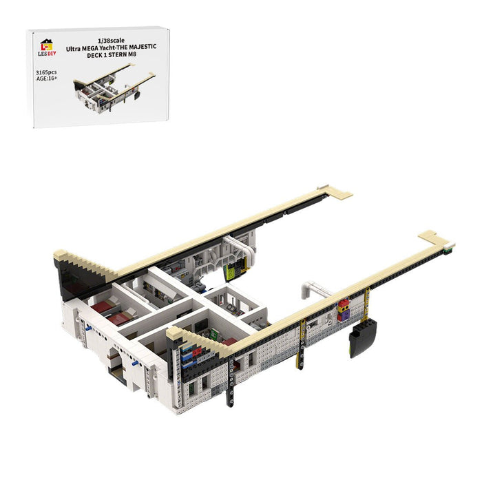 MOC - 230069 1/38 Scale Ultra MEGA Yacht - Part 2 Module 8 Deck 1 Stern Building Blocks - LesDiy - Building Blocks -