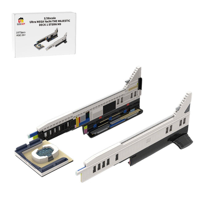 MOC - 230069 1/38 Scale Ultra MEGA Yacht - Part 2 Module 9 Deck 1 Stern Building Blocks - LesDiy - Building Blocks -