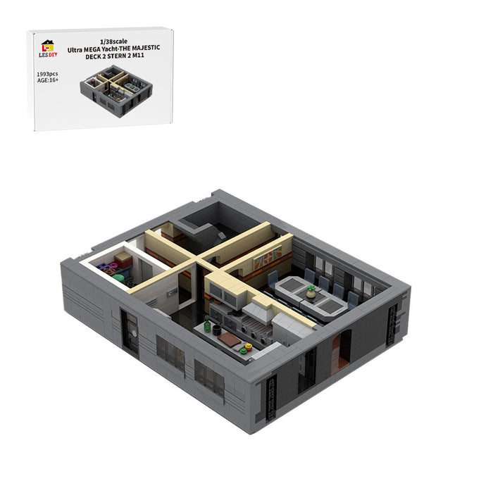 MOC - 230069 1/38 Scale Ultra MEGA Yacht - Part 4 Module 11 Deck 2 Stern 2 Building Blocks - LesDiy - Building Blocks -