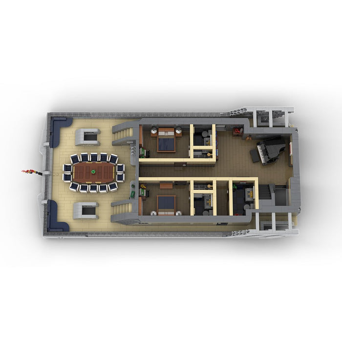 MOC - 230069 1/38 Scale Ultra MEGA Yacht - Part 7 Module 14 Deck 3 Stern Building Blocks - LesDiy - Building Blocks -