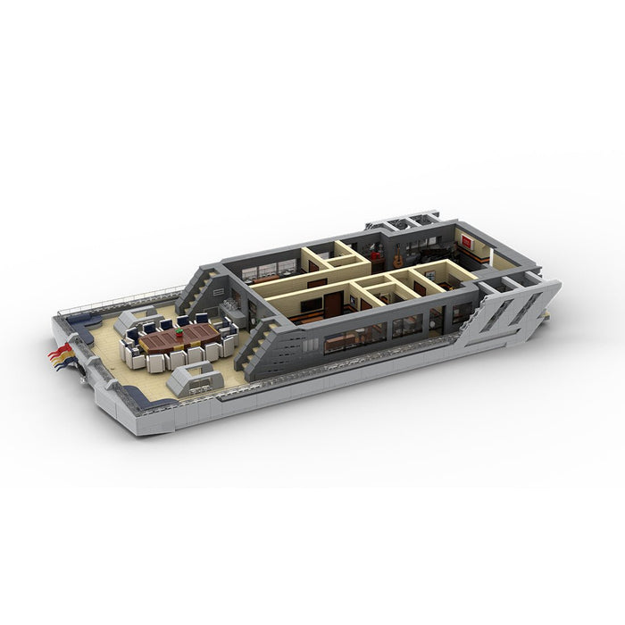 MOC - 230069 1/38 Scale Ultra MEGA Yacht - Part 7 Module 14 Deck 3 Stern Building Blocks - LesDiy - Building Blocks -