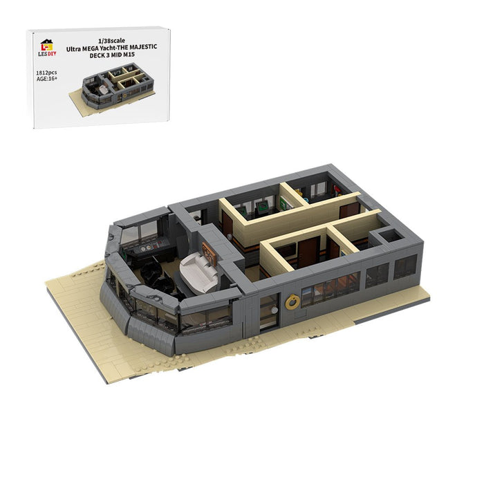 MOC - 230069 1/38 Scale Ultra MEGA Yacht - Part 8 Module 15 Deck 3 Mid Building Blocks - LesDiy - Building Blocks -