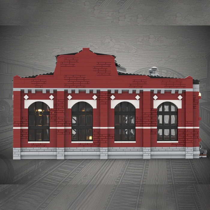 MOC - 232697 Free Parking Locomotives Roundhouse Building Blocks - LesDiy -