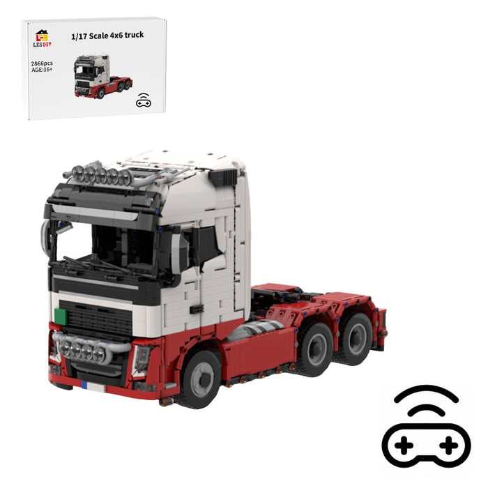 MOC - 233522 1/17 Scale 4x6 Truck Building Blocks - LesDiy - Red White