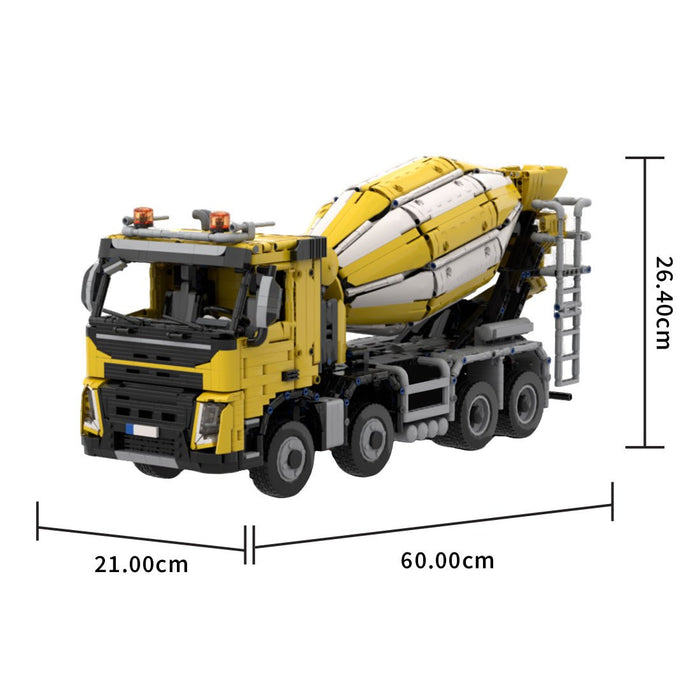 MOC - 234000 1/17 Scale 4x8 Cement Mixer Truck Building Blocks - LesDiy -