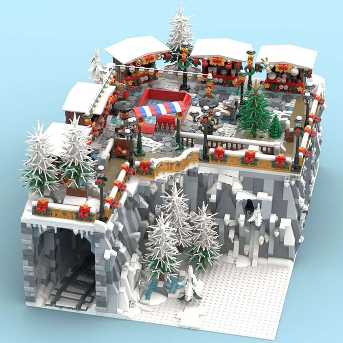 MOC-239640 Winter Village Christmas Market Building Blocks (Copy)-LesDiy -