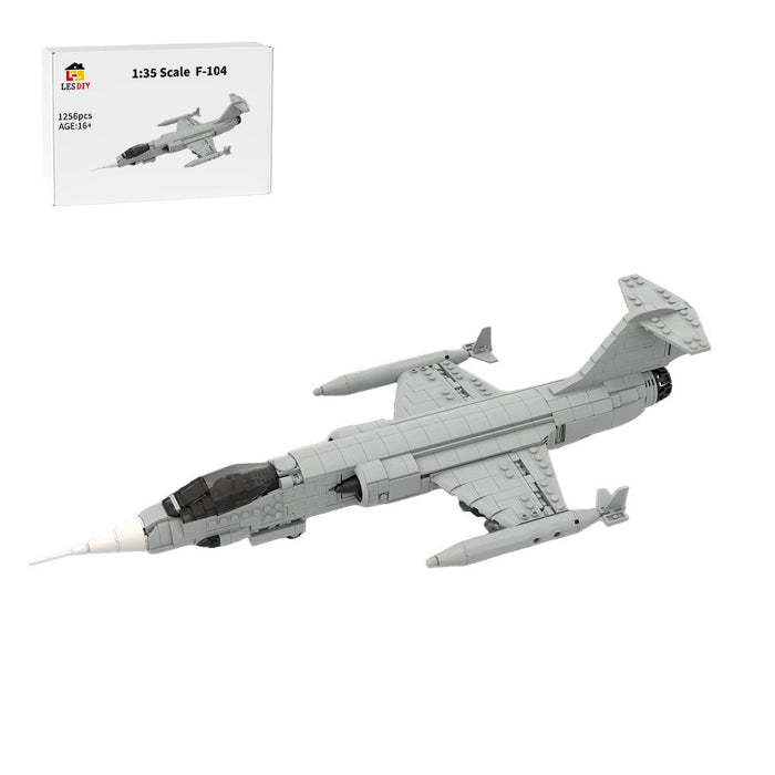 MOC - 242444 1/35 Scale F - 104 StarFighter Building Blocks - LesDiy - building blocks -