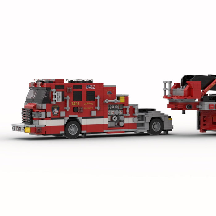 MOC - 242542 2023 Pierce Quantum Tiller Ladder Fire Truck El paso County Building Blocks - LesDiy - MOC -