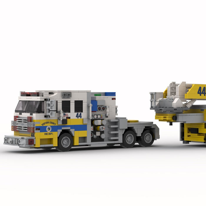 MOC - 245254 2017 Rosenbauer Commander Tiller Ladder Firetruck Ventura County Building Blocks - LesDiy -