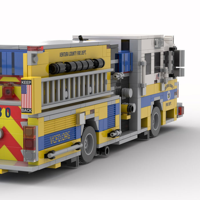 MOC - 245828 2015 Rosenbauer Commander Fire Engine Ventura County Building Blocks - LesDiy -