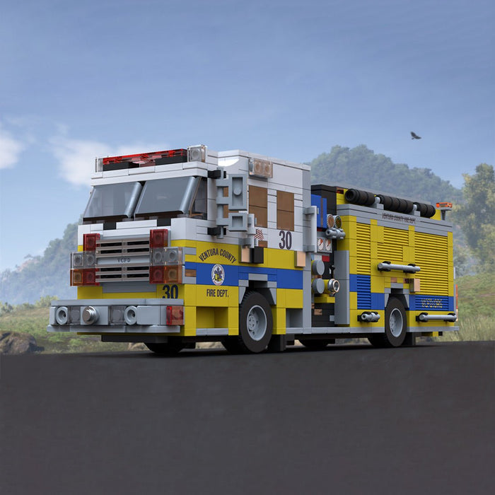 MOC - 245828 2015 Rosenbauer Commander Fire Engine Ventura County Building Blocks - LesDiy -