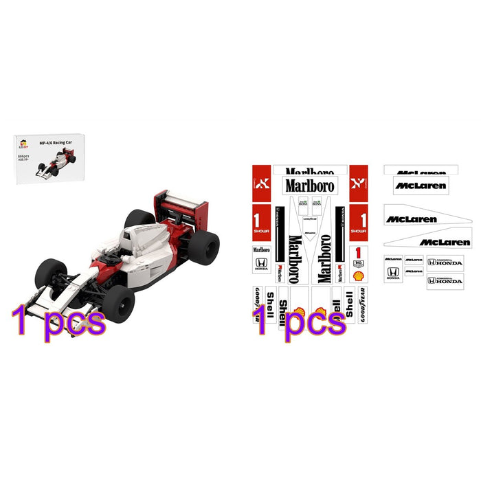 MOC - 247636 McLaren MP4/6 - working V12 Building Blocks - LesDiy -