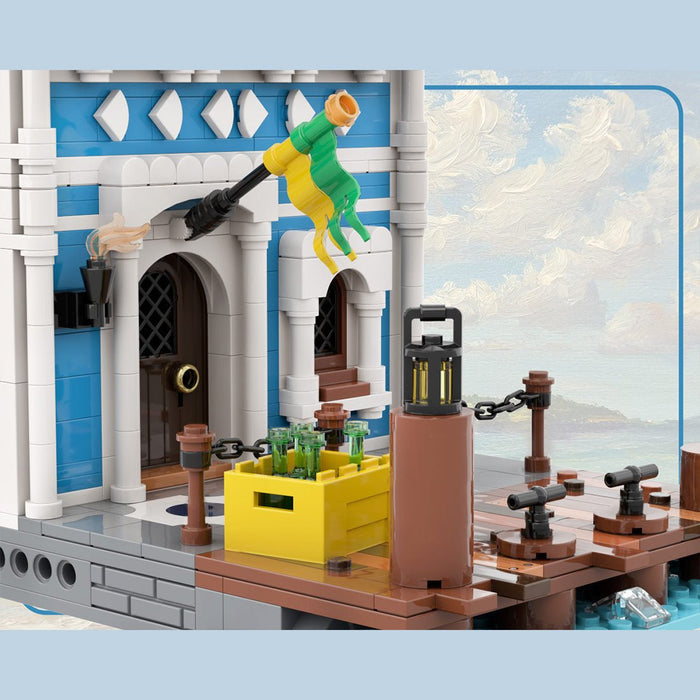 MOC - 251241 Crossed Swords Tavern Building Blocks - LesDiy - Blue