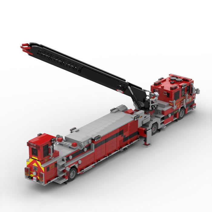 MOC-254378 Pierce Arrow XT Tiller Fire Truck Building Blocks-LesDiy-MOC-