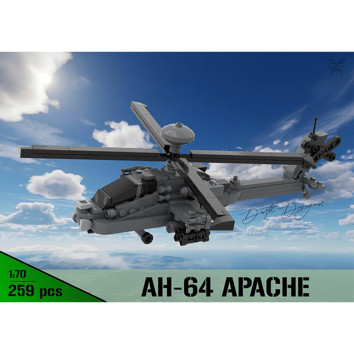 MOC - 254665 US Attack Helicopter - 1:70 Scale Building Blocks - LesDiy -