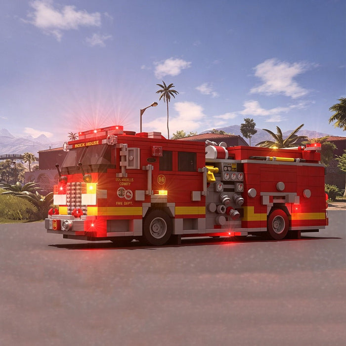 MOC-255001 2006 KME Predator Severe Fire Engine LACoFD Building Blocks-LesDiy-MOC-