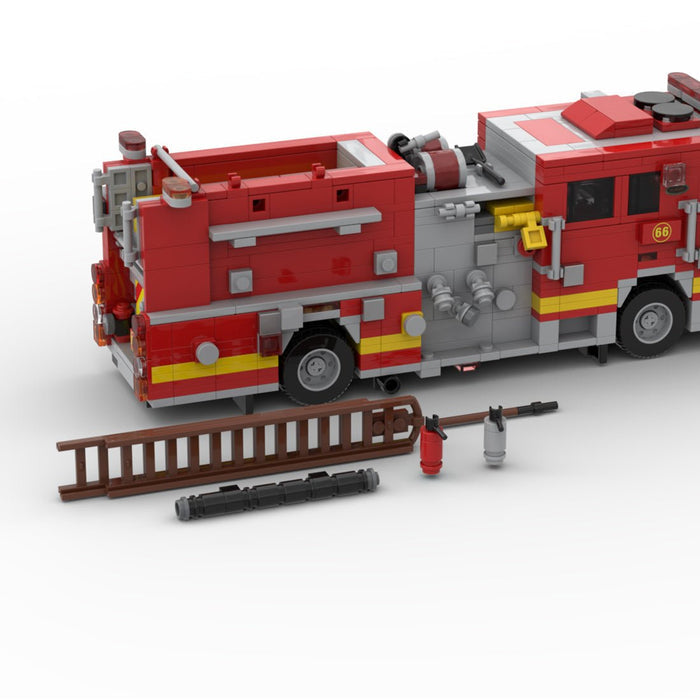 MOC-255001 2006 KME Predator Severe Fire Engine LACoFD Building Blocks-LesDiy-MOC-
