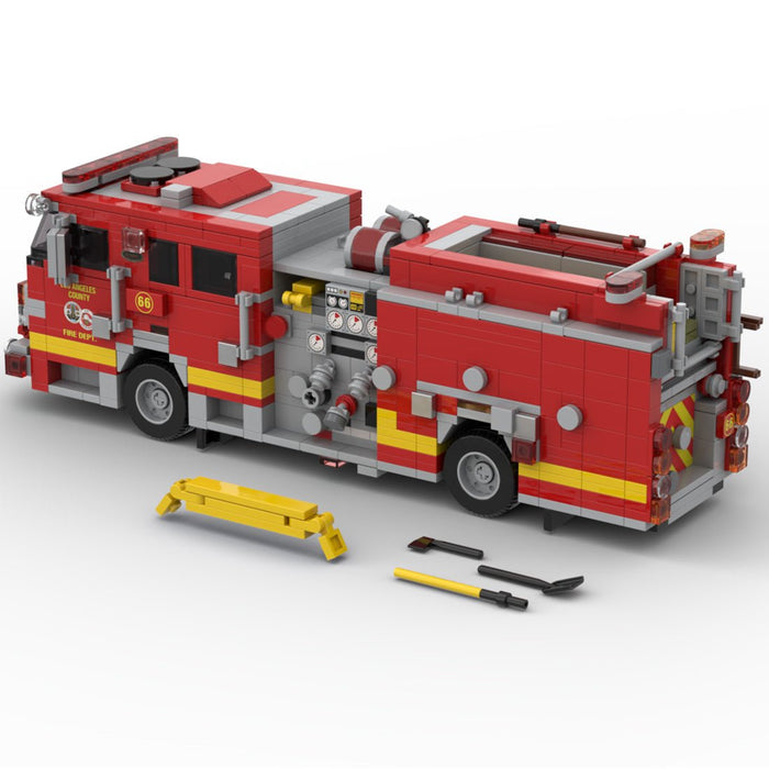 MOC-255001 2006 KME Predator Severe Fire Engine LACoFD Building Blocks-LesDiy-MOC-