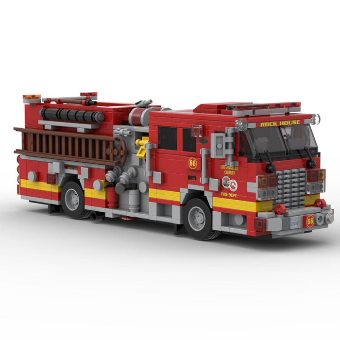 MOC-255001 2006 KME Predator Severe Fire Engine LACoFD Building Blocks-LesDiy-MOC-