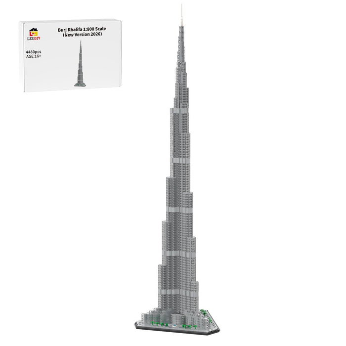 MOC - 255454 Burj Khalifa Architecture - 1/800 Scale Building Blocks - LesDiy - Building Blocks -