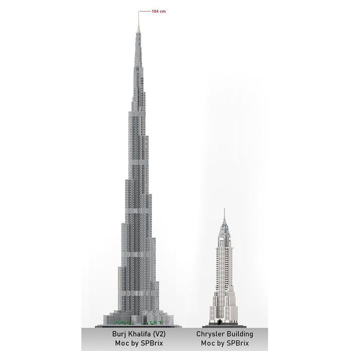 MOC - 255454 Burj Khalifa Architecture - 1/800 Scale Building Blocks - LesDiy - Building Blocks -
