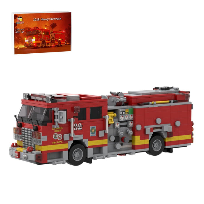 MOC-256293 2018 KME Predator Severe Fire Engine LACoFD Building Blocks-LesDiy-MOC-