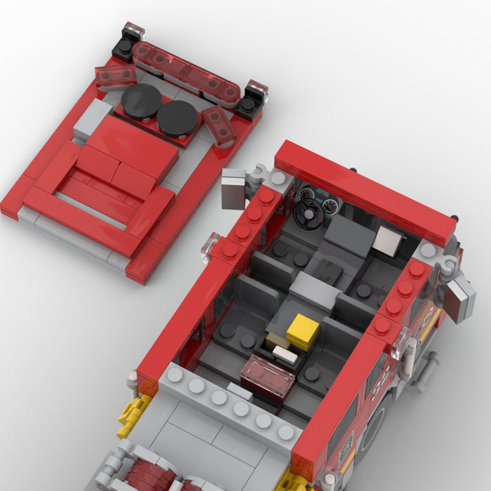 MOC-256293 2018 KME Predator Severe Fire Engine LACoFD Building Blocks-LesDiy-MOC-