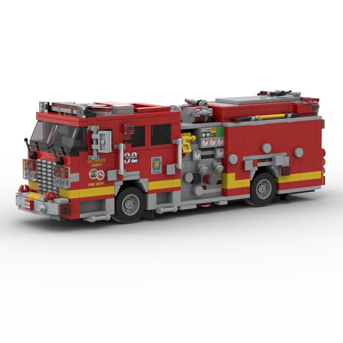 MOC-256293 2018 KME Predator Severe Fire Engine LACoFD Building Blocks-LesDiy-MOC-