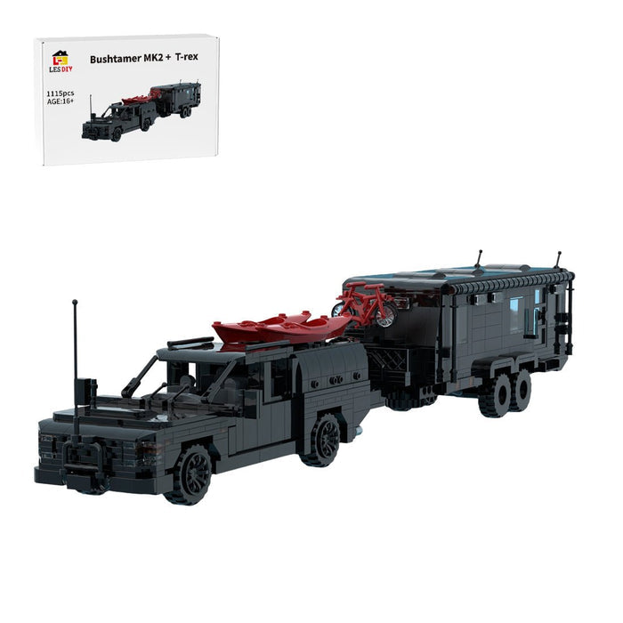 MOC-256628 Revive Caravans Bushtamer MK2 + Dino Motors T-rex Super Duty Facelift Building Blocks-LesDiy -