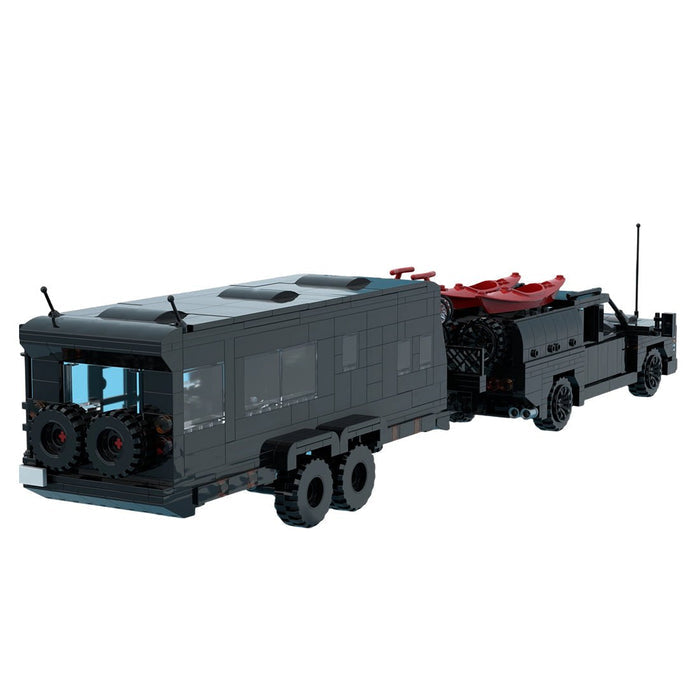 MOC-256628 Revive Caravans Bushtamer MK2 + Dino Motors T-rex Super Duty Facelift Building Blocks-LesDiy -