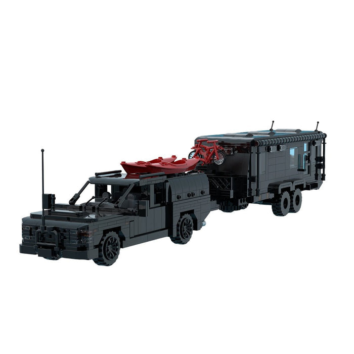 MOC-256628 Revive Caravans Bushtamer MK2 + Dino Motors T-rex Super Duty Facelift Building Blocks-LesDiy -