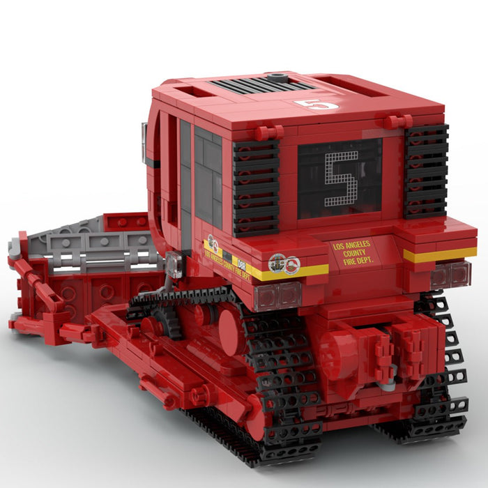 MOC - 257804 Peterbilt 367 + CAT D8R Dozer - L.A County Dozer Team 5 Building Block - LesDiy - MOC -