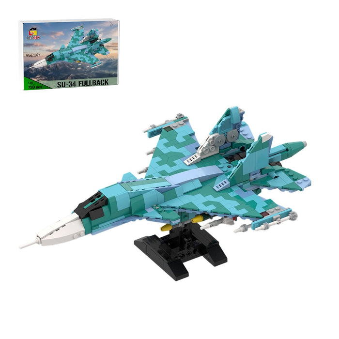 MOC - 258274 Sukhoi Su - 34 Fighter Bomber - 1:70 Scale Building Blocks - LesDiy -