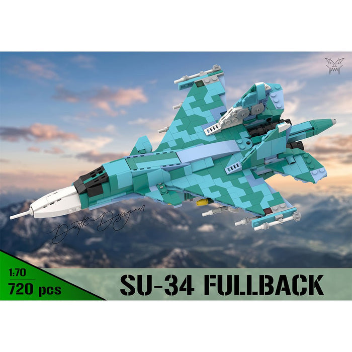 MOC - 258274 Sukhoi Su - 34 Fighter Bomber - 1:70 Scale Building Blocks - LesDiy -