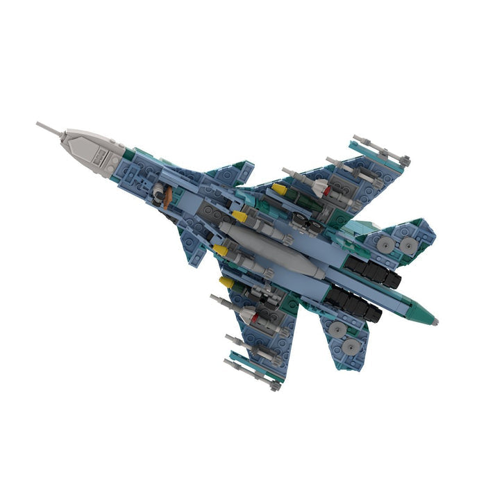 MOC - 258274 Sukhoi Su - 34 Fighter Bomber - 1:70 Scale Building Blocks - LesDiy -