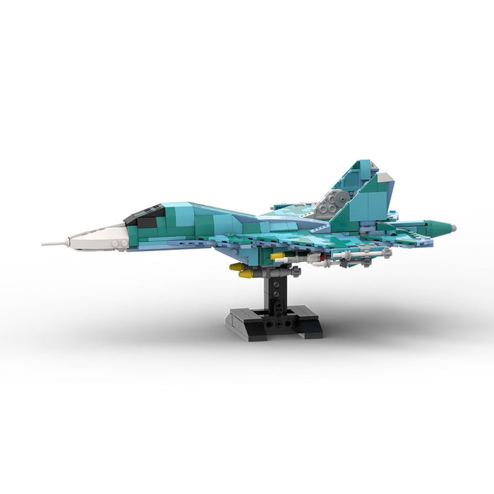 MOC - 258274 Sukhoi Su - 34 Fighter Bomber - 1:70 Scale Building Blocks - LesDiy -