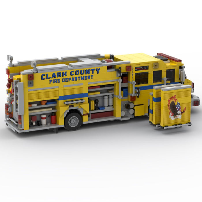 MOC-258516 2022 Pierce Impel PUC Fire Engine Clark County FD Building Blocks-LesDiy-MOC-
