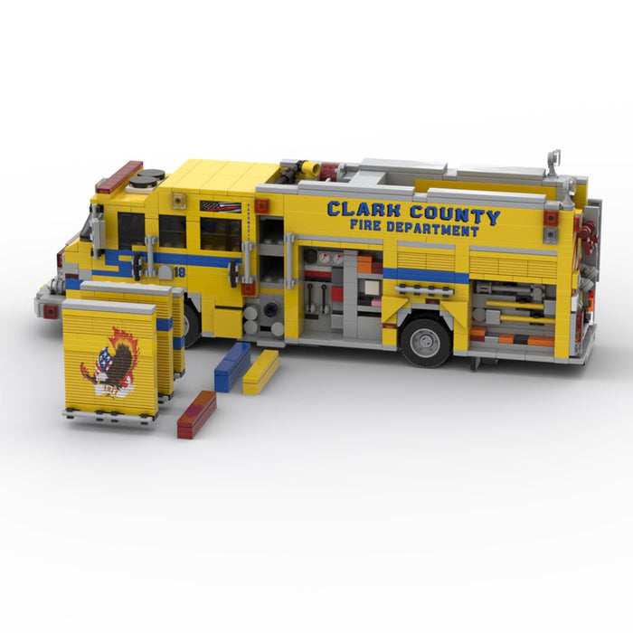 MOC-258516 2022 Pierce Impel PUC Fire Engine Clark County FD Building Blocks-LesDiy-MOC-