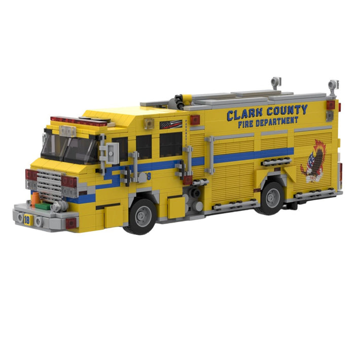 MOC-258516 2022 Pierce Impel PUC Fire Engine Clark County FD Building Blocks-LesDiy-MOC-