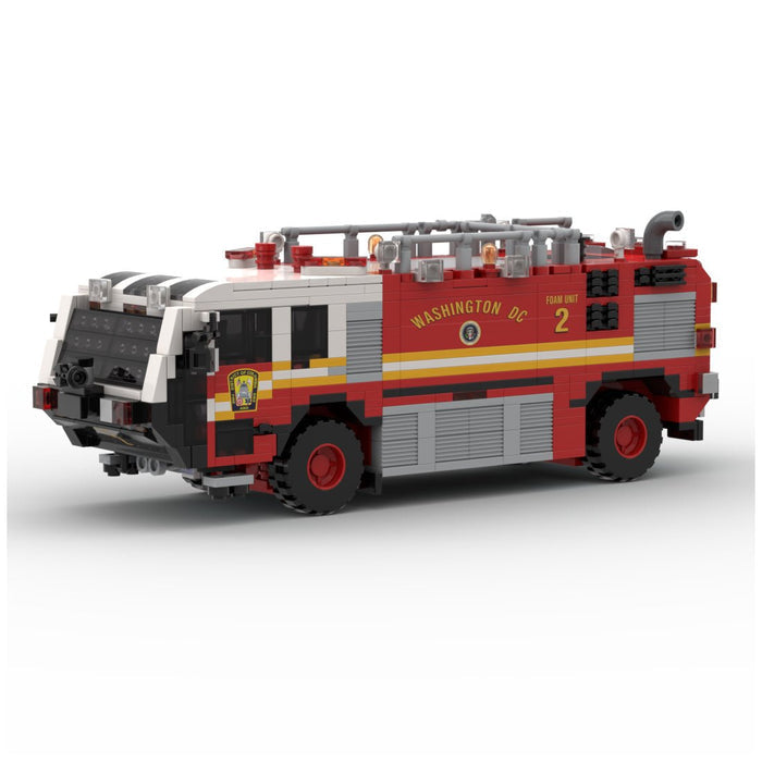 MOC - 259170 Oshkosh Striker 1500 Foam 2 Airport Firetruck / ARFF D.C FD Building Blocks - LesDiy - MOC -