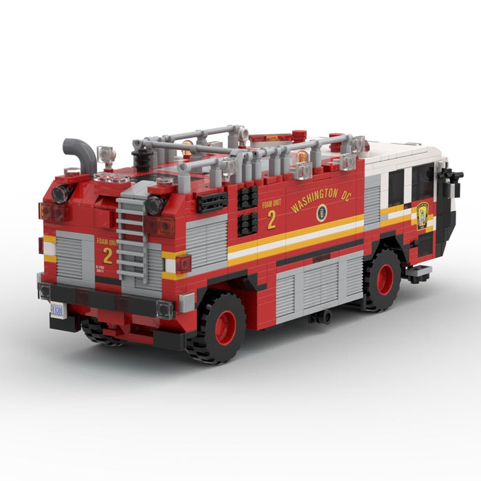 MOC - 259170 Oshkosh Striker 1500 Foam 2 Airport Firetruck / ARFF D.C FD Building Blocks - LesDiy - MOC -